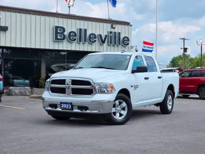Recent Arrival! Bright White Clearcoat 2023 Ram 1500 Classic SLT SLT / Hemi / Hitch / Brake Controll...