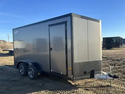 Call or Text Nathan @ 306.241.9410 Triton Premium 7' x 14' Aluminum Dual Motorcycle Cargo Trailer Ad...