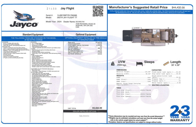 2024 JAYCO JAY FLIGHT 265TH in Travel Trailers & Campers in Hamilton - Image 3