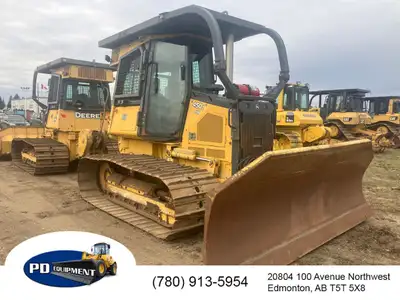 2010 John Deere 450J LGP Crawler Dozer Enclosed air conditioned cab, ROPS, Canopy, 6 way blade, 30”...