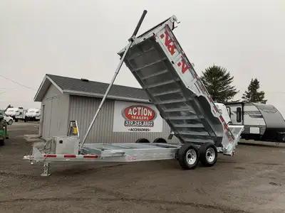 N&N HD SERIES 7'x16' TANDEM AXLE GALVANIZED DUMP TRAILER: 15K GVWR WITH TARP ROLLER KIT! Why settle...