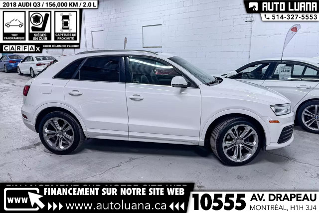 2018 AUDI Q3 Premium Plus Quattro NAVI/TOIT PANO/CAMERA/KEYLESS in Cars & Trucks in City of Montréal - Image 2