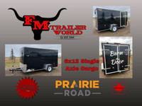 2023 Prairie Road 6x12 Cargo Trailer Single Axle Black Barn Door