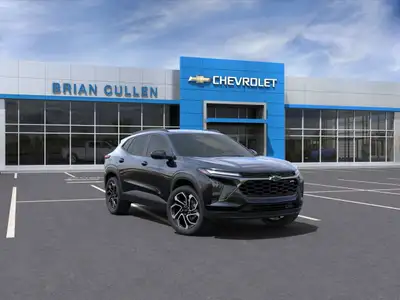 Meet the 2025 Chevrolet Trax 2RS - a bold, black, front-wheel drive SUV that offers agile handling a...