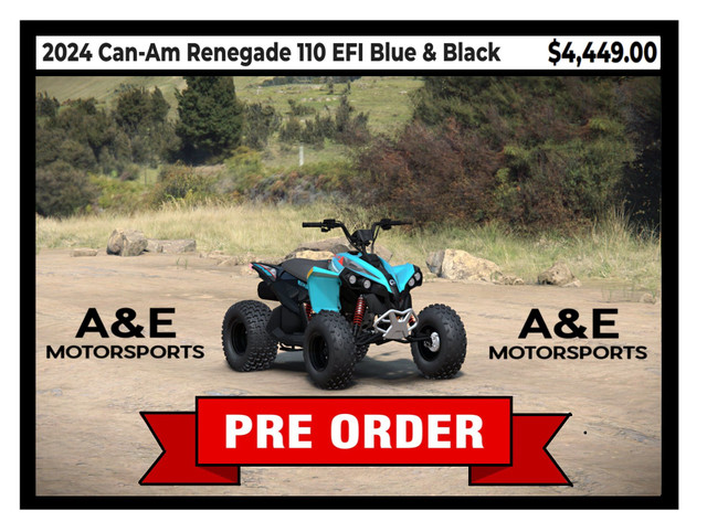 2024 Can-Am Renegade 110 EFI Blue & Black Renegade 110 EFI Blue  in ATVs in Medicine Hat