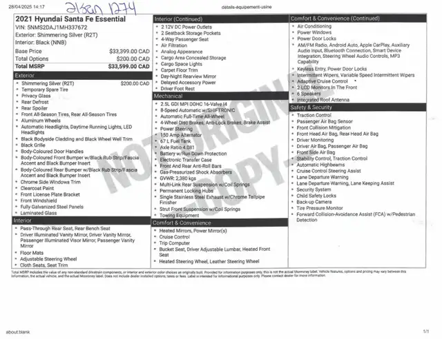 2021 Hyundai Santa Fe Essential AWD Écran Bluetooth Mags in Cars & Trucks in Shawinigan - Image 23