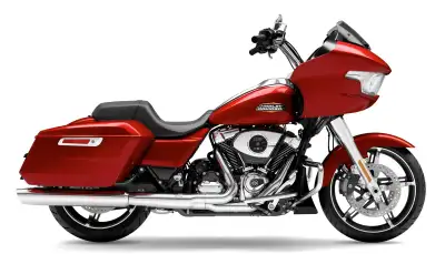 The Road Glide has an aerodynamic Sharknose fairing and a liquid-cooled Milwaukee-Eight 117 engine t...