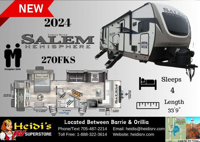 2024 SALEM FOREST RIVER HEMISPHERE 270FKS (OUTSIDE KITCHEN *) in Travel Trailers & Campers in Barrie - Image 2