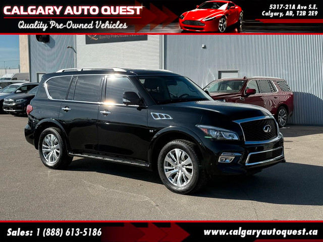 2017 Infiniti QX80 4WD 4dr NAVI/B.CAM/3RD ROW/LEATHER/SUNROOF in Cars & Trucks in Calgary