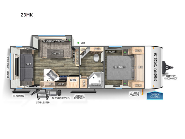 2024 Forest River RV Cherokee Grey Wolf 23MK in Travel Trailers & Campers in Ottawa - Image 2