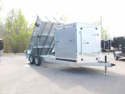 DOMPEUR NEUVE GALVANISER HYBRID AVEC CARGO AVANT 8' X 7' X 6'HT. DOMPEUR 82'' X12' 2 ESSIEUX 7000LBS...