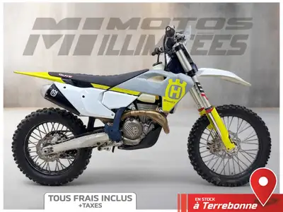 HUSQVARNA FX 350 2023 Gris et Jaune 126 km au compteur. Motos Illimitées Terrebonne. Prix de vente i...