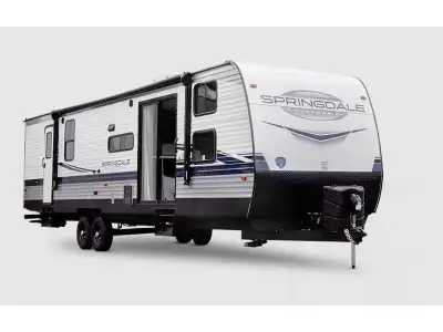 Keystone Springdale travel trailer 380DB highlights: Two Bedrooms Triple slides Patio Door Flex Loun...