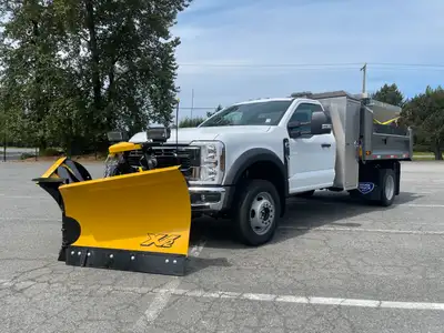 2025 Ford F550 Regular Cab Snow and Ice Truck Package • 9’ steel dump body with fold-down sides and...