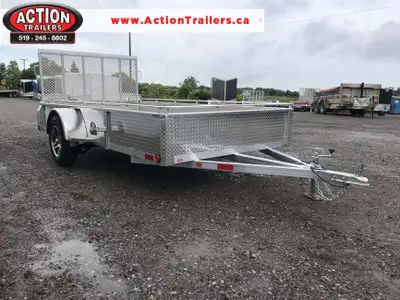 ACTION SERIES 6' X 12' ALUMINUM UTILITY TRAILER WITH REAR MESHED STRAIGHT GATE! Locally built by Men...