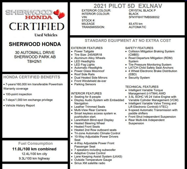 Honda Pilot Ex-L Navi 2021 in Cars & Trucks in Edmonton - Image 2