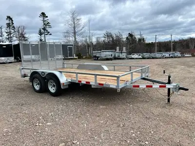 Financing available 6 ½ x 14 Tandem Galvanized 14" Tires and Galv Rims Full Mesh Ramp Pressure treat...