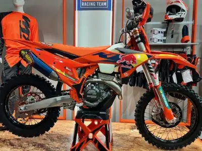 Just arrived! The very limited edition 2025 KTM 350 XC-F! In stock and available. Riding season is h...