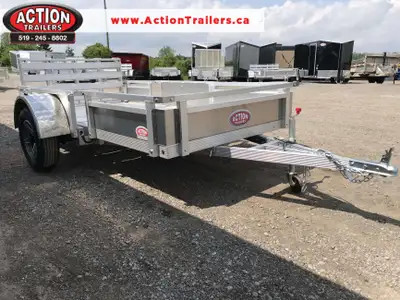HOMEOWNERS SPACE-SAVER SERIES 5 X 10 ALUMINUM UTILITY TRAILER WITH SOLID ALUMINUM SIDES AND REMOVABL...