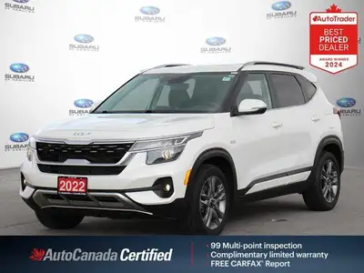 Recent Arrival! New Price! Odometer is 1991 kilometers below market average! White 2022 Kia Seltos E...