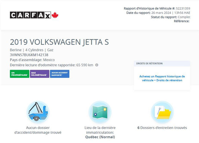 2019 Volkswagen Jetta Comfortline BAS KM | CARPLAY | CAMÉRA | BL in Cars & Trucks in Laval / North Shore - Image 2