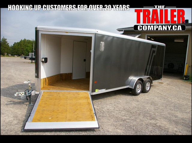 2023 7X22 SNOWMOBILE TRAILER, TANDEM AXLE, ALUMINUM, 78" RAMP, A in Cargo & Utility Trailers in Napanee - Image 3