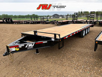 2024 SWS 24' Deck Over Wheel Trailer w/ Stand Up Ramps (3) 7K Ax