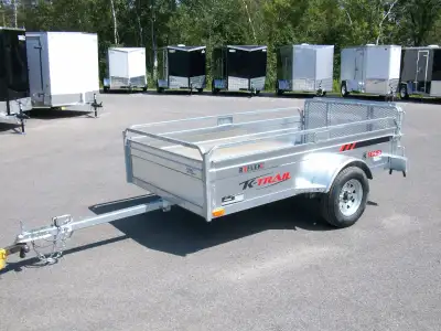 Remorque neuve k-trail 56 x 99 1 essieux 3500lb.suspension a lame pnes radial porte rampe pliante ar...