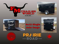 2023 Prairie Road 6x12 Cargo Trailer Single Axle Black Ramp Door