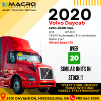 2020 VOLVO DAYCAB 20+ ROAD READY UNITS IN STOCK!!@905-564-2880