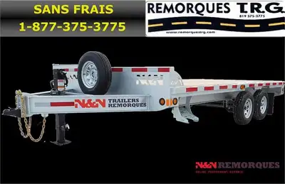 Remorque Plate forme 8X20 .. Galvanisé a chaud .. 2 essieux 5200 ou 7000 lbs chacune avec frein élec...