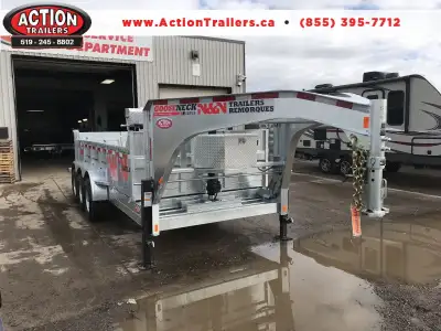 GREAT LOOKS, GREAT SPECS, GREAT PRICE ! NEW TRIPLE AXLE 21,000 LB GOOSENECK Galvanized Hydraulic dum...