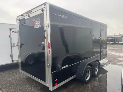 New 2025 7x16 + 3' V-Nose Enclosed -One in stock, stock#3471 -Blackout Package -7' Interior Height -...