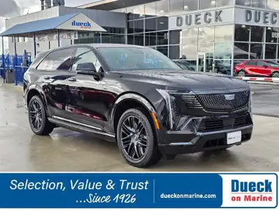 Arrive in head turning style in our 2025 Cadillac Escalade IQ Sport 2 AWD with the Onyx Pack in Blac...