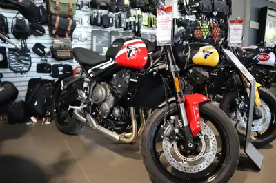 Argyll Motorsports 2025 Triumph Trident 660 Diablo Red/Sapphire Black $ 250 GEAR CASH ! Triple-power...