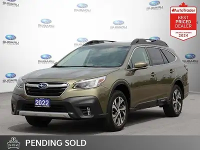 New Price! Odometer is 36675 kilometers below market average! Green Metallic 2022 Subaru Outback Lim...