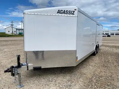 8.5 x 24 auto hauler, 5200 lb dexter torsion axles, front and rear ramp door, quad floor upgrade, 12...