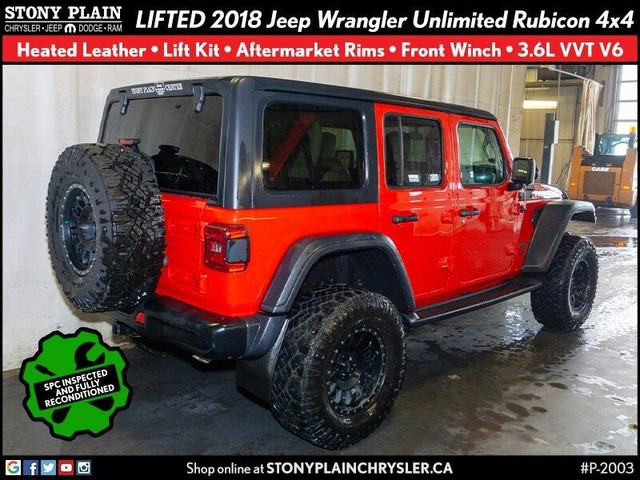  2018 Jeep Wrangler Unltd Rubicon - Htd Leather, Lift, Winch, V6 in Cars & Trucks in St. Albert - Image 4