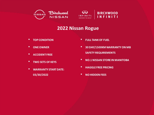 2022 Nissan Rogue S Accident Free | Good Condition | One Owner in Cars & Trucks in Winnipeg - Image 3