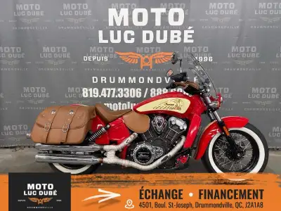 Indian Motorcycles Scout 2016 SEULEMENT 14 141 KM PARE-BRISE SACOCHES TAN SIÈGE SOLO TAN EXHAUST VIC...