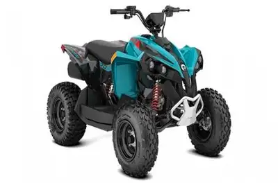 NEW 2025 Can-Am Renegade 70 EFI in iceberg blue/black. This entry-level youth single-rider ATV featu...