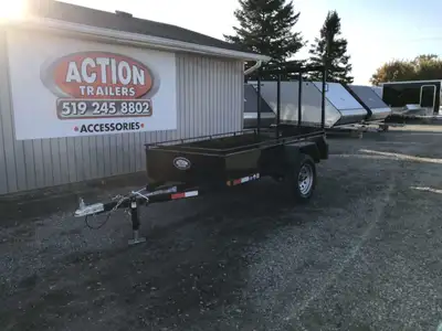 ACTION ESSENTIALS SERIES 4' X 8' STEEL UTILITY TRAILER WITH REAR MESHED STRAIGHT GATE! Built locally...