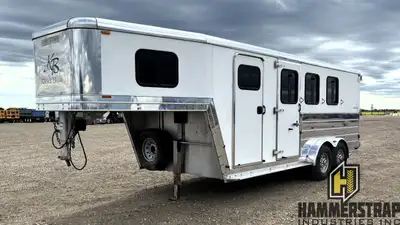 2006 KIEFER BUILT Genesis X-3 Tandem Axle All Aluminum 3 Horse Travel Gooseneck Trailer 3 horse All...