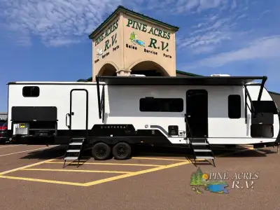 Heartland Corterra travel trailer 33.3BH highlights: Rear Private Bunkhouse 2 A/Cs Automatic Levelin...