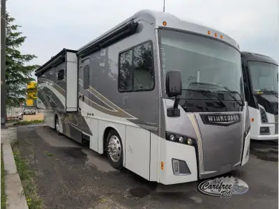 Winnebago Forza Class A diesel motorhome 34T highlights: Private Bedroom King Bed Residential Refrig...