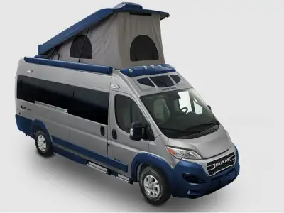 Roadtrek Class B gas motorhome Zion Slumber highlights: Large Windows Power Awning Wet Bath Side-Fac...