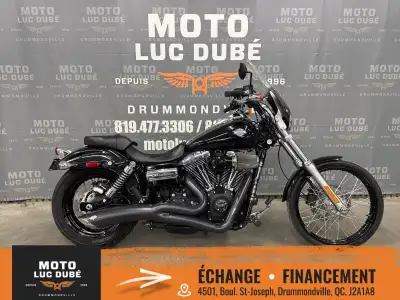Harley-Davidson FXDWG Dyna Wide Glide 2013 33 814 KM MOTO CANADIENNE PARE-BRISE ALARME FILTRE À AIR...
