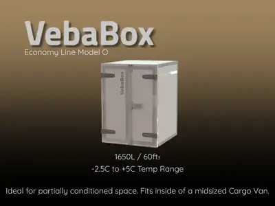 VebaBox Economy Line Model O Modular Cooler Box 1650L / 60ft3 -2.5C to +5C Temp Range Ideal for part...