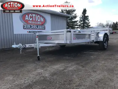 HOMEOWNERS SPACE-SAVER SERIES 6 X 12 ALUMINUM UTILITY TRAILER WITH SOLID ALUMINUM SIDES AND REMOVABL...