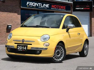 2014 Fiat 500 Lounge - One-Owner - Accident-Free ! Yellow on Black Leather Interior - Loaded with Mo...